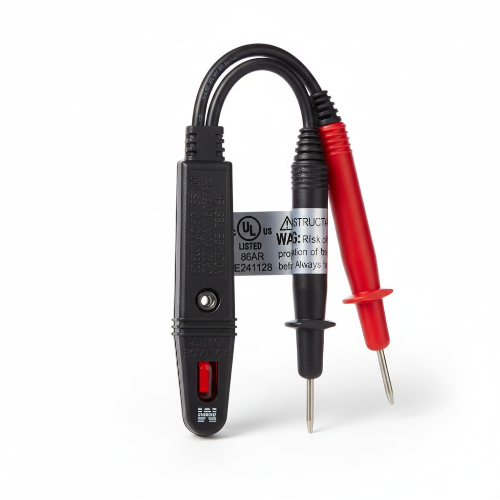 Morris Products Circuit Tester 80-500 Volts AC/DC Economy Twin Lead Tester for Testing Switches, Outlets, Electrical Devices Blister Packed cULus Listed 1-Pack 59010 Black - Image 4