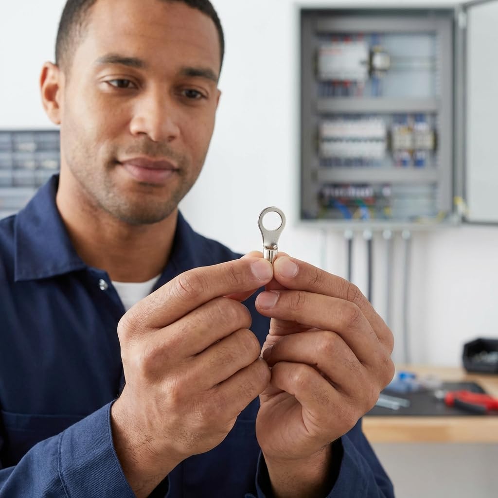 Morris Products High Temperature Ring Terminals - 12-10 Wire Size, #10 Stud Size - Nickel-Plated Steel - For HVAC, Industrial Kilns, Electric Space Heaters, Commercial Ovens, Fryers - Pack of 100 - Image 7