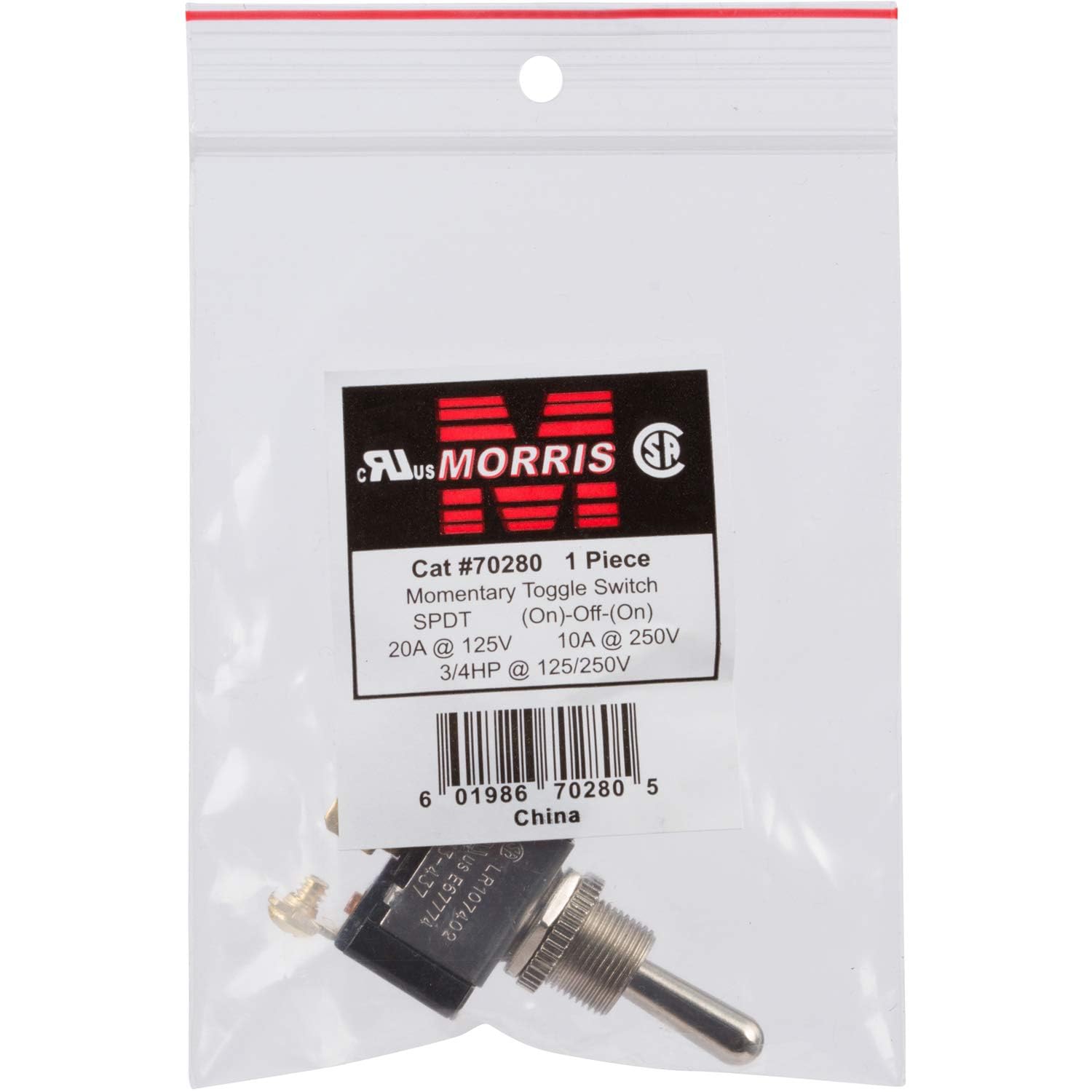 Morris Products Momentary Contact Toggle Switch – Heavy Duty, SPDT 3 Screw Terminals – On-Off-(On) – 1500V Dielectric Strength, 100,000 Mechanical Life Cycles – CURus Listed – 1.13” x .63” x .70” - Image 6