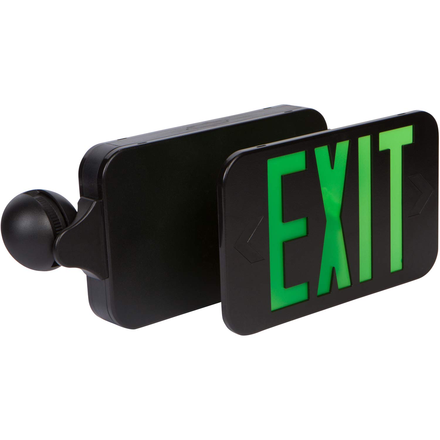 Morris Products Round Head LED Combo Exit Emergency Light – Standard Type, Green LED Color, Black Housing – 33 Lumens, Energy Saving Lamps – Fully Automatic – Thermoplastic, Glare Free, Adjustable, (73043) - Image 3