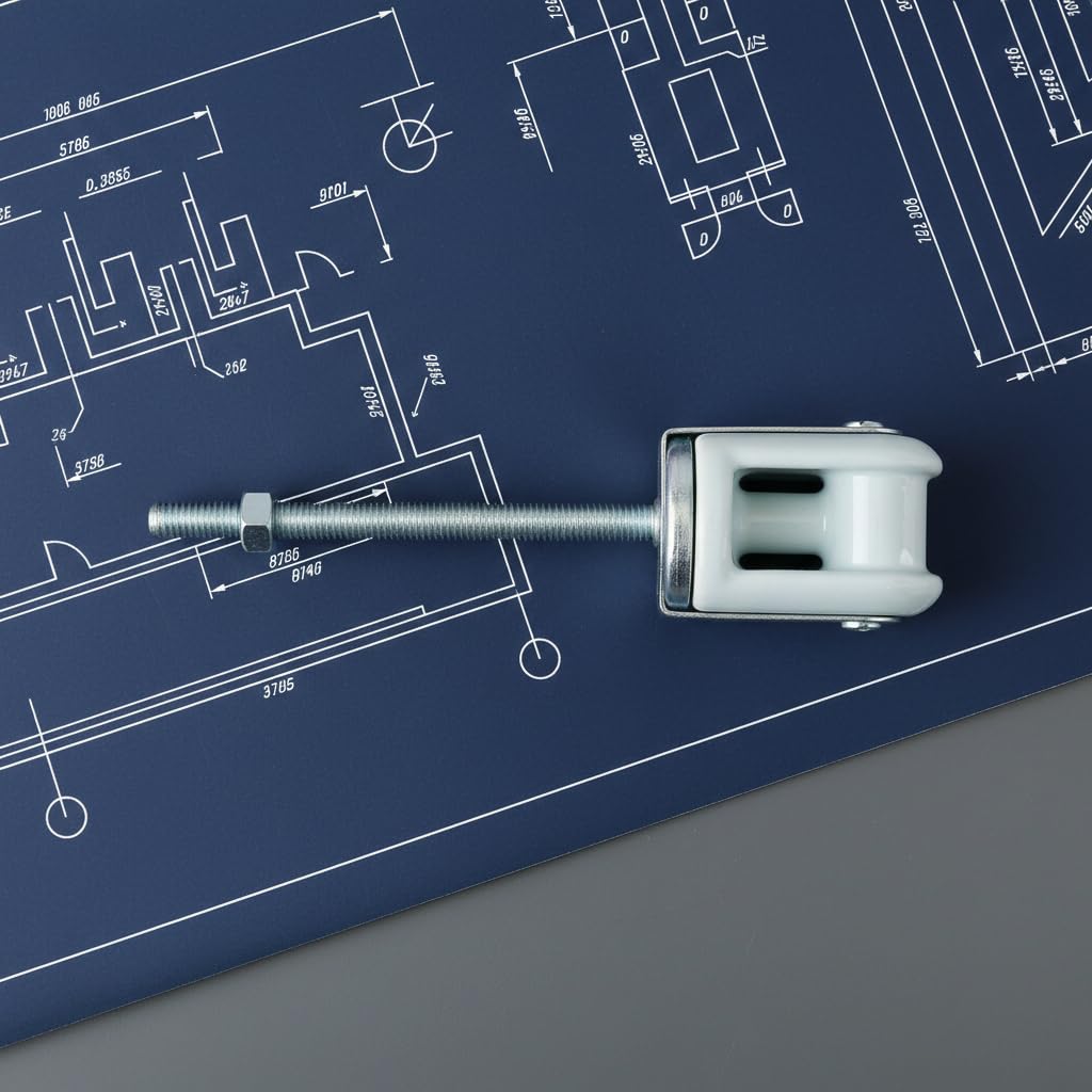 Morris Products Service Entrance Insulator Wire Holder Strong, Compact, Solid Rivet Porcelain, Galvanized Steel Bolt, Nut Type Wire Holders 3/8 x 5 Bolt, (21899) - Image 3